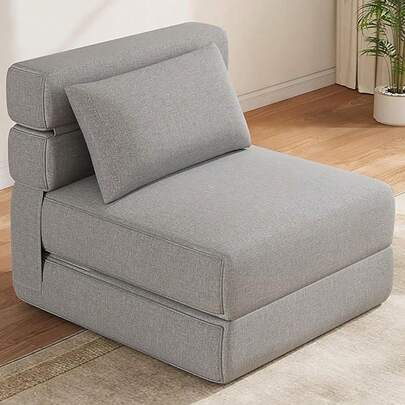 Modern Convertible Chair Bed With Upgraded Pillow, Foldable Memory Foam Mattress, Comfortable Floor Sofa