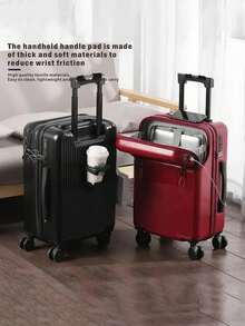 1 PC (Excluding Luggage)Suitcase Handle Pad With Button Opening Design - Ergonomic Non-Slip Grip Cover, Durable Fabric Luggage Accessory With Carry Handle, Compatible With Most Trolley Cases (Ideal Travel Gift) -No Power Required