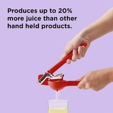 Chef'n FreshForce Exprimidor de limon de citricos prensa manual con potencia de doble engranaje para una maxima extraccion de jugo duradero naranja caqui - NaranjaPersimmon - Ver 3