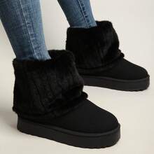 Botas Deportivas De Ocio Para Mujer Con Forro De Felpa Para Decoración Del Hogar. - Black - View 5