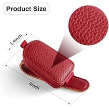 SINGARO - Soporte de anteojos de sol para coche, hebilla magnética de piel, clip para anteojos de sol, tarjeta de boletos para almacenamiento de anteojos, accesorios interiores del coche para hombres y mujeres (gris)(Rojo - 2 piezas) - Multicolor - Ver 6