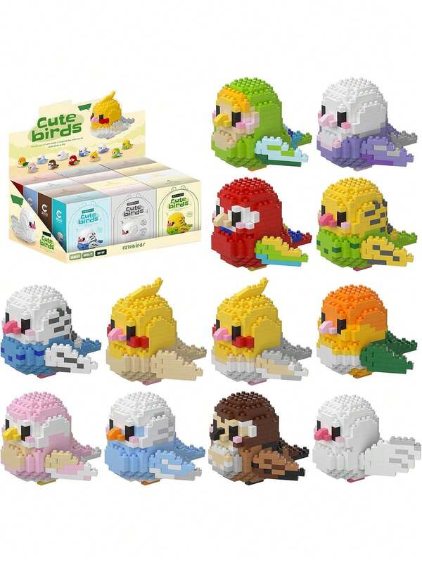 Mini Parrot Building Blocks Set, Children's Birthday Gift, Animal Assembly Model Kit, Mini Building Blocks Bird Series Toys