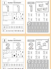 一本蒙特梭利写作入门书，学前书写练习册，脑力训练和专注力练习，纸质，适合作为圣诞礼物、学校用品或返校用品。 - 彩色 - 查看 8