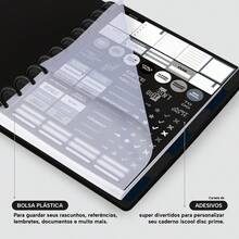 Caderno Disco + Iscool Capa Dura 140 Fls Inteligente Solid Colors - Preto - Visão 4