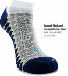 Balega - Calcetines unisex plateados para correr sin mostrar ajuste de compresión para hombres y mujeres - Blanco/Gris - Ver 8