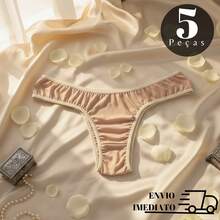 Panties Kit With 5 Lingerie Panties Thong Model
