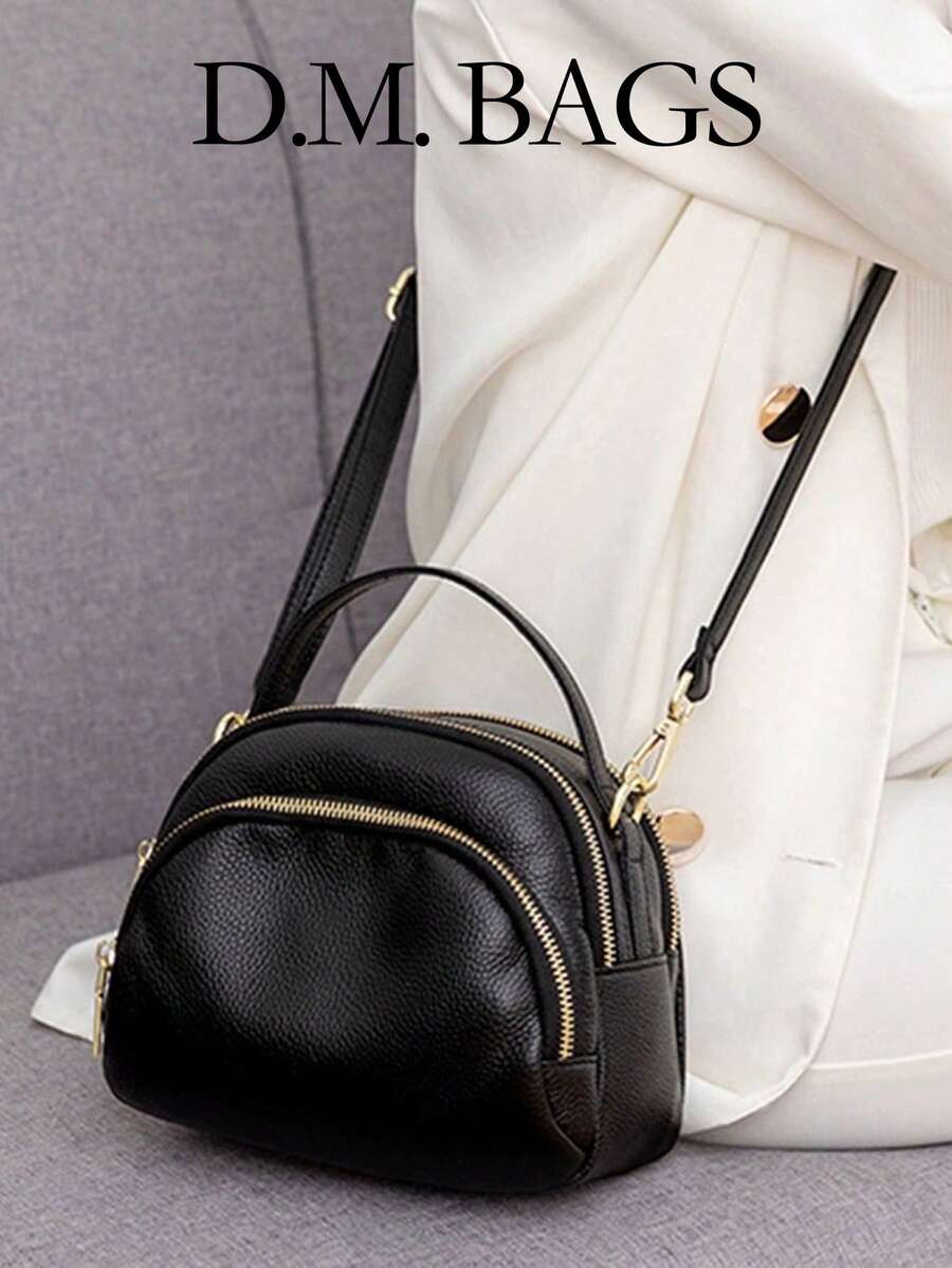 輕便商務休閒簡約多口袋圓頂包適合青少年女孩女大學生、菜鳥和白領非常適合辦公室、大學、工作、商務、通勤、戶外、旅行、郊遊 - 黑色 - 查看 1