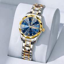 NARY 女士石英表 - 休闲优雅设计，带日期和星期显示，防水不锈钢表带。适合日常佩戴和聚会场合。 - 均碼 - 查看 3