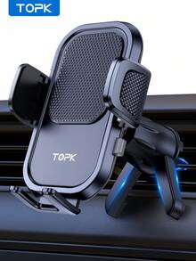 TOPK Car Phone Holder Air Vent Mount Suitable For All Vehicles With Anti-Shake Stabilizer, Upgrade Spiral Hook (Air Vent)