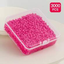 1 Box (3000pcs) 2.6mm Pink Tone Large Hole Mini Fuse Beads - DIY Jewelry Making, Pixel Art & Craft Mosaic Colorful Plastic Beads - Durable Crafting Supplies For Jewelry Designers