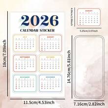 2张2026年日历贴纸，12个月简易月度计划标签，粘性月度计划标签贴纸，周计划标签，适用于笔记本和日常日记用品 - 彩色 - 查看 2