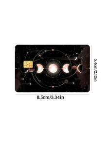 新月日图案银行卡、信用卡、借记卡、交通卡、房卡贴膜，防水，适用于交通卡、钥匙、信用卡、借记卡，保护银行卡，无气泡，高品质，适用于小型芯片卡（随机款式） - 彩色 - 查看 5