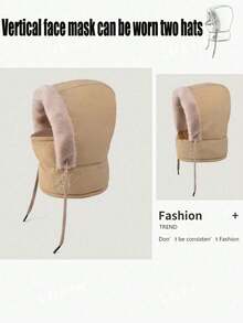 1Pc Waterproof Balaclava Ski 3-In-1 Mask Cute Little Devil Woolen Beanie - Winter Fleece Warm Face Cover For Men & Women, Windproof Breathable Cold Weather Gear, Thermal Hood Mask,Christmas Personalised Gifts For Women,Funny Gifts For Men Women - Multicolor - View 4