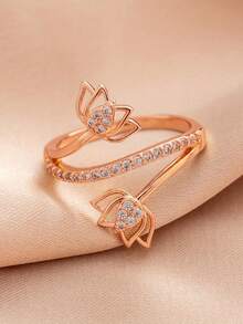 1 Pc Teen Elegant Cubic Zirconia Rings For Girls For Birthday Gifts For Party Jewelry Daily Decoration