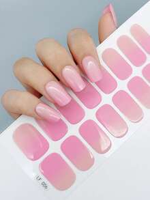 Novos adesivos de unhas em gel à prova d'água, sem necessidade de assar, com cores sólidas e estampas transfronteiriças. Adesivos para unhas com efeito 3D de pó de cebola, à prova d'água, de longa duração e resistentes, ideais para uso diário, presentes e festas. - Rosa Avermelhado - Ver 2