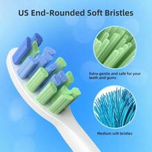 XZGB Replacement Brush Heads Compatible With 7am2m AM101/AM105 Sonic Electric Toothbrush - Medium Bristles Toothbrush Refills Compatible With 7am 2m 10 Count White - trắng - Xem 5