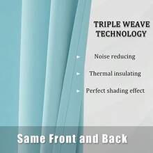 XZGB Aqua Curtains For Living Room Bedroom Light Blocking Window Curtains Triple Weave Room Darkening Curtain Panels Thermal Insulated Grommet Top 34X45 - Aqua - View 5