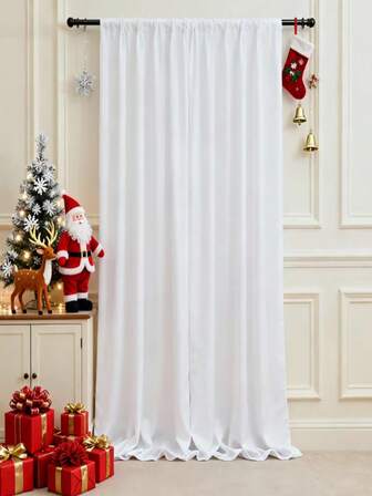 1-Piece / 2 Pieces White And Black Wedding Backdrop Fabric, Elastic Material, White Pole-Through Stretch Fabric For Hanging Party Backdrop Decorations, Designed With Top Grommets For Threading Poles, Ropes, Or Ties. Suitable For Romantic Wedding Decorations, Brand Events, Halloween, Christmas Celebration Parties