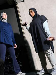 1pc Long Lightweight Pullover Hijab, Breathable Quick-Dry Muslim Headscarf, Suitable For Spring/Summer - Multicolor - View 1