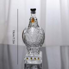 1pc Hand-Blown Eagle-Shaped Glass Liquor Bottle, High Borosilicate Material, Yellow Painted Accents On Eagle's Beak And Claws, Vivid Details. Black Cap Seal, Wine Storage Function, Suitable For Packaging - 無色 - 查看 2