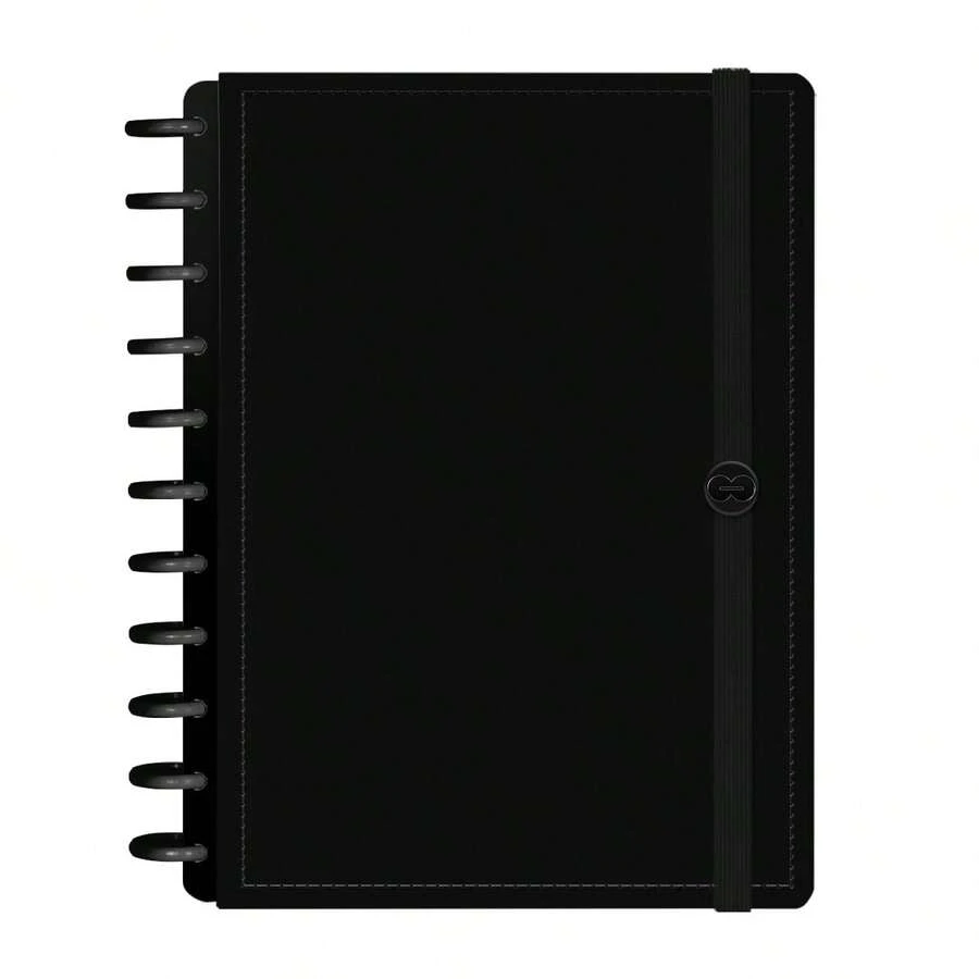 Caderno Disco + Iscool Capa Dura 140 Fls Inteligente Solid Colors - Preto - Visão 1