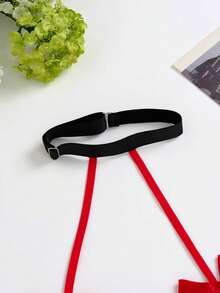 1件情人节性感吊带蝴蝶结连体衣 - 紅色 - 查看 7