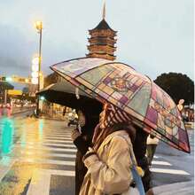 Colorful Stained Glass-Inspired Transparent Umbrella – Vintage Retro Window Flower & Romantic Poetry Design, Automatic & Manual Open/Close, Foldable & Compact For Travel, Waterproof & Windproof, 8-Rib Durability (Fiberglass/Aluminum Alloy Frame), Nylon Fabric, Lightweight, Plastic/Rubber Handle, Iron Rod, Minimalist Fashion, Ideal For Rainy Days, Everyday Use, Outdoor, Women & Girls, Single Pack, Unique Open/Close Mechanism, Durable & Portable - Bộ trang trí cửa sổ - Xem 6