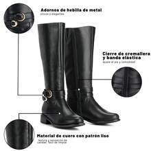 Weide Botas Largas Para Mujer, Diario Botas Flexi Mujer, Elegancia Botines Vaqueras Largos Para Mujer, Otoño-Invierno Botas de Piso Para Mujer - Negro - Ver 5