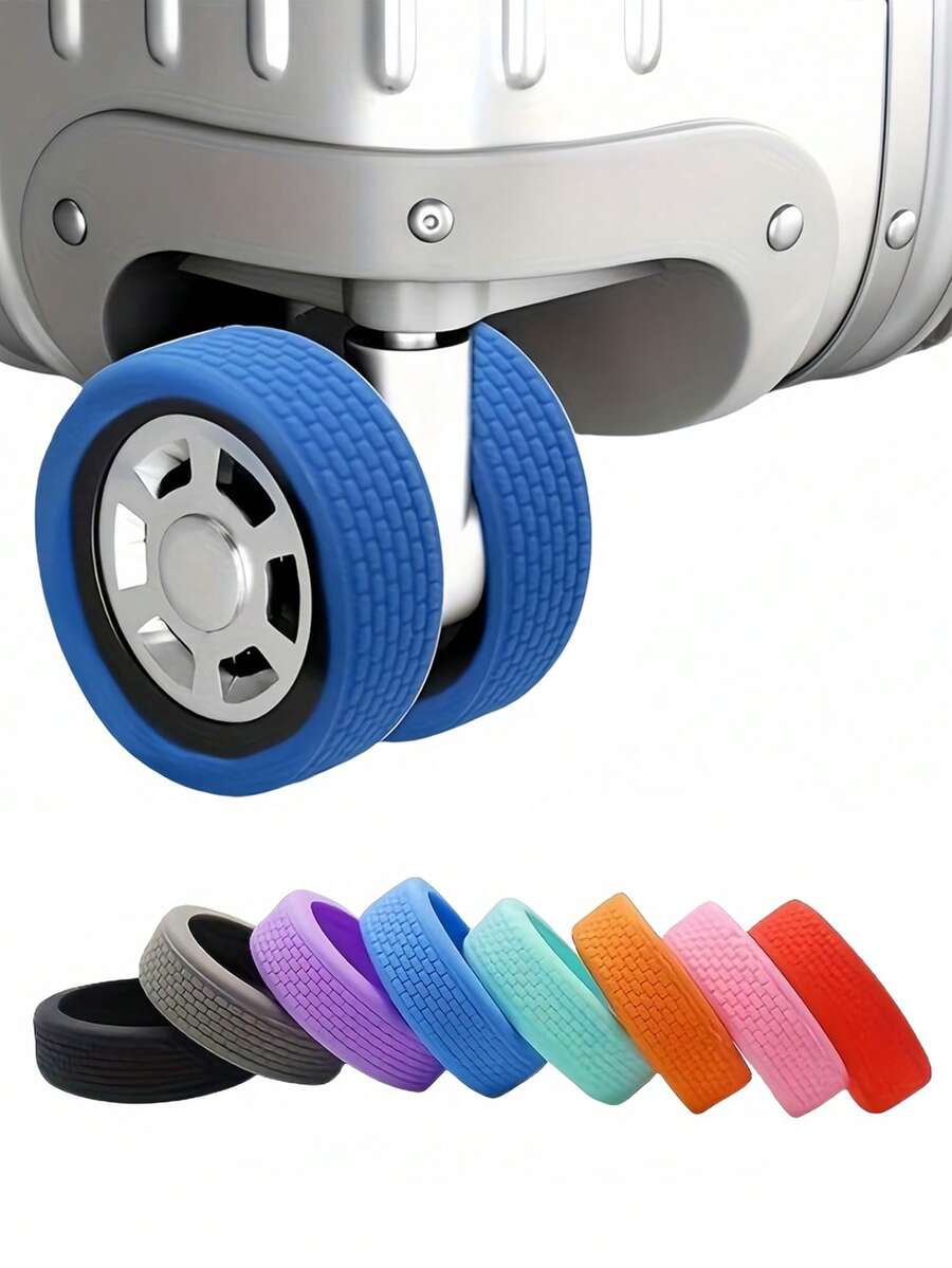 8pcs Luggage Wheel Covers, Silicone Luggage Wheel Protectors, Carry On Luggage Suitcases, Wear-Resistant, Anti-Noise, Sporty Style Travel Accessories - Easy To Install And Clean (The Diameter Is 5 Centimeters)