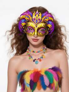 Bộ 12/24 mặt nạ hóa trang lễ hội, mặt nạ lấp lánh cho lễ hội, phụ kiện trang trí lễ hội, đạo cụ chụp ảnh lễ hội, phụ kiện trang phục chụp ảnh, đồ trang trí tiệc, quà tặng lễ hội (Một kích cỡ, chất liệu giấy) - Nhiều màu - Xem 6