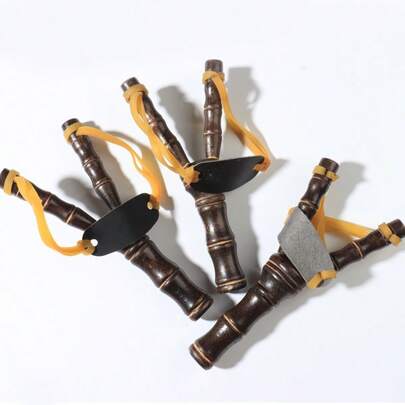 Tirachinas de bambú hecho a mano de 6 pulgadas con banda de goma de alta elasticidad - Diseño clásico en forma de Y, duradero, compacto y ligero - Adecuado para caza, práctica de tiro, competiciones de tirachinas - Ideal para adultos y principiantes, entretenimiento en el patio trasero, mango ergonómico, fabricación de precisión, adecuado para usuarios principiantes