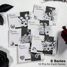 60Pcs Holographic PET Stickers-Vibrant Nature And Animal Designs, Scrapbook Stickers Kit For Journaling, Ephemera Packs For Junk Journals,LightGarden - LightGarden - View 3