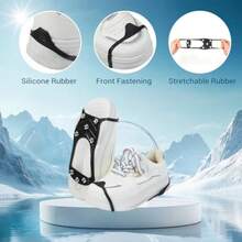 4/2 Pieces Ice Cleats With 8 Spikes, Stainless Steel Studs, Winter Outdoor Anti-Slip Traction Device, Suitable For Walking, Hiking, And Mountaineering, Anti-Slip Ice Grippers - Anti-Ice Device, Suitable For Hiking, Ice Climbing, Hunting, Running, And Winter Walking - Compatible With Ski Boots/Regular Shoes - Suitable For Snow, Ice, And Rocky Terrain
