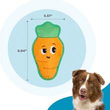 Outward Hound Tough Skinz Durable Squeaky Dog Toy With Two Tough Layers, Carrot, Multicolor, Medium,Medium,Carrot - 紅蘿蔔 - 查看 6