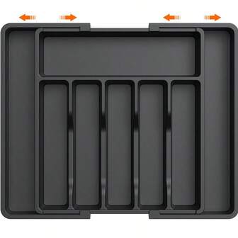 1 pieza Organizador de cajón expandible de Silveryware - Bandeja de utensilios de plástico ajustable para cocina, cubertería, cubiertos, cucharas, tenedores, cuchillos