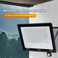 Foco LED Exterior 150W Floodlight IP66, Proyector Impermeable para Jardín, Iluminación de Exteriores y Cartelería Publicitaria Ajustable - Tipo de Enchufe A USA (110-127V) - Ver 1