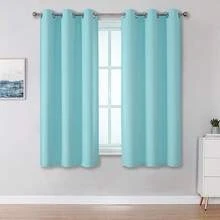 XZGB Aqua Curtains For Living Room Bedroom Light Blocking Window Curtains Triple Weave Room Darkening Curtain Panels Thermal Insulated Grommet Top 34X45 - Aqua - View 1
