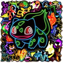 10/30/50pcs Neon Anime Pokemon Stickers, Pikachu Cartoon Stickers, Suitable For Fans, Unique Waterproof DIY Phone Skateboard Cute Stickers - Multicolor - View 3