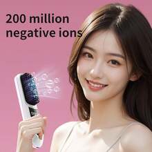 Straightening/Curling Comb, Cordless Hair Straightener With Charging Base, Fast Heating, Rechargeable Portable Hair Straightener - 白色 - 查看 6