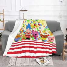 Plim Plim Anime Blankets Coral Fleece Plush Autumn Winter Cartoon Cute Gift  Soft Throw Blanket For Sofa Couch Rug Piece - 白色 - 查看 1