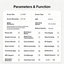 2.01-Inch High-Definition Screen Smart Watch With Flashlight, Heart Rate Monitor, Remote Camera, 180mAh Long-Lasting Battery, Weather Forecast And Notification, Practical Daily And Outdoor Gear, Exquisite Gift For Men And Women - Multicolor - View 9