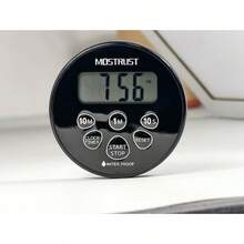HAWTDigital Waterproof Shower Clock Timer Bathroom Kitchen Countdown Cooking Timer With Alarm Magnetic Back Stand Dark Black - DarkBlack - View 5