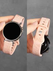 1条18mm/20mm/22mm硅胶表带，兼容三星Galaxy Watch 3/4/5/6 40mm 44mm经典款、43mm 47mm、GT6 GT5 GT4 GT 3/2 46mm，男女通用 - 粉色 - 查看 6