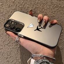 Funda de teléfono con graffiti de avión y sombra para 25 S24 S23 S22 S21 S20 FE Ultra Plus 4G 5G, cubierta trasera mate anti-caída - Colores mixtos - Ver 4