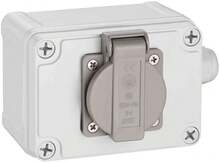 Bakaji Shucko 戶外花園用 IP65 防水防火 ABS 塑膠電源插座牆盒，帶門和兒童安全鎖，尺寸 12.5 x 8 x 9 厘米 - 查看 3