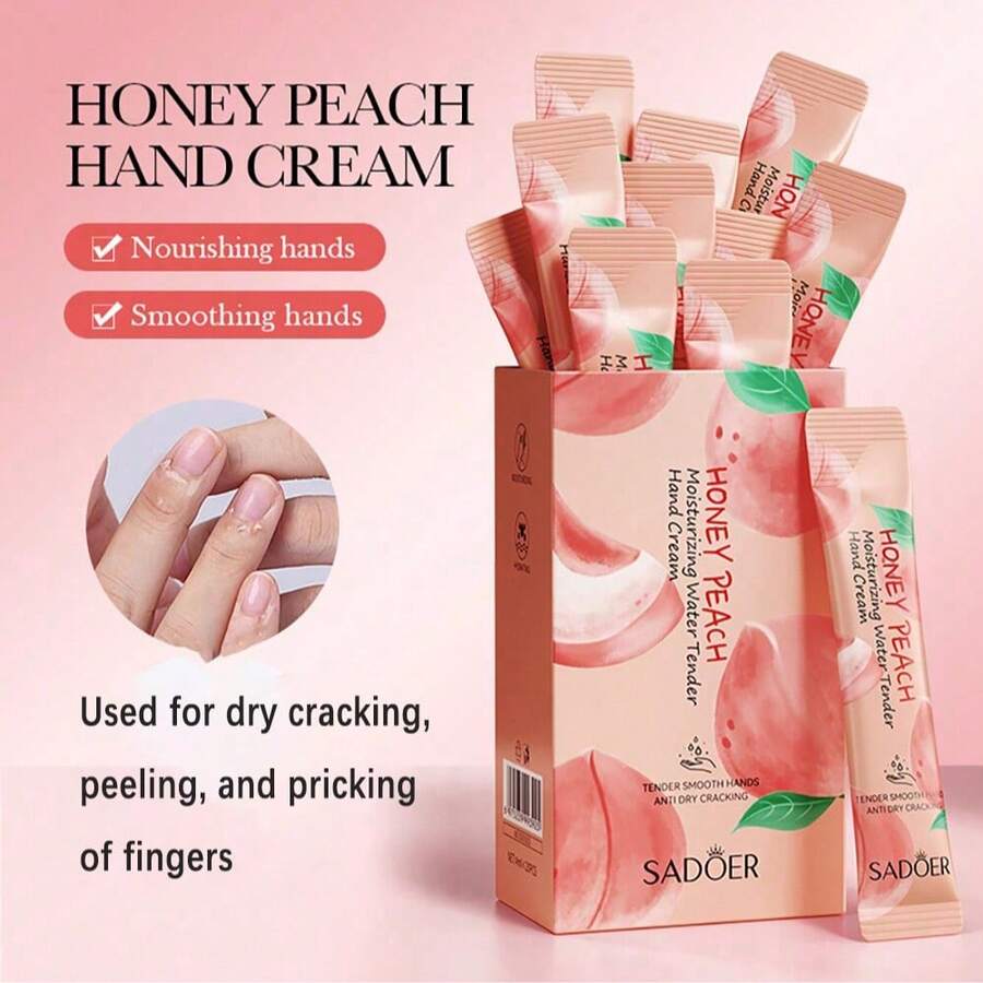 SADOER Conjunto De Regalo De 20 Piezas De Crema De Mano Con Aroma De Durazno, Conjunto De Crema De Mano De Aguacate/toronja/durazno, Hidratación Profunda, Refinación De Los Poros, Tensión De La Piel, Reduce Las Líneas Finas En Las Manos Secas Y Ásperas - Blanco - Ver 1