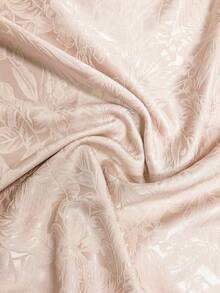 女士优雅扭腰圆领长袖提花连衣裙，派对礼服，阿拉伯风格连衣裙，新年礼服，情人节粉色连衣裙 - 粉色 - 查看 6