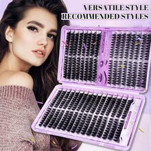 592 Pcs Lash Clusters Kit, Eyelashes Clusters Kit 8-18mm Individual Natural Lash Extension Kit D Curl Fluffy Wispy False Eyelashes (40D+60D+80D New, With Bond & Seal,Tweezers Brush) - màu đen - Xem 4