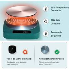 Calentador de Tazas de Café con Taza, Calentador de Tazas de Café para Escritorio, Juego Calentador de Tazas para Escritorio, Casa y Oficina, para Calentar Café, Bebida, Leche,é y Chocolate Caliente - Verde - Ver 3