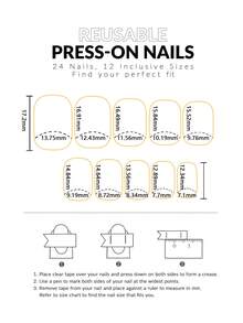 24片/盒 透明蓝色蝴蝶图案自粘假指甲，方形短指甲，可卸除，包含果冻胶和指甲锉，适合女性和女孩美甲用品 - 淺藍色 - 查看 3
